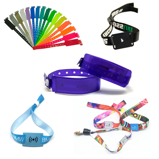 Bracelets en tissu/plastique RFID
