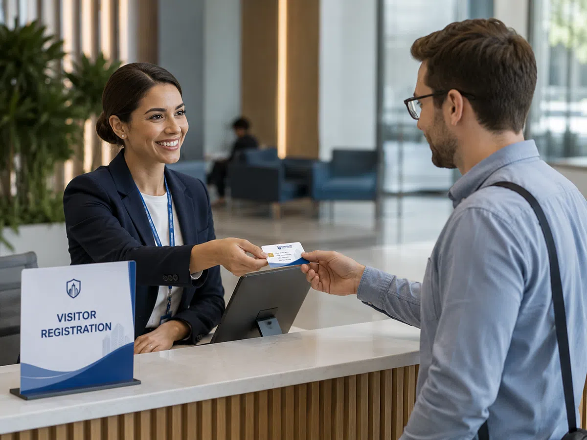 OEM visitor card for temporary access and front-desk registration