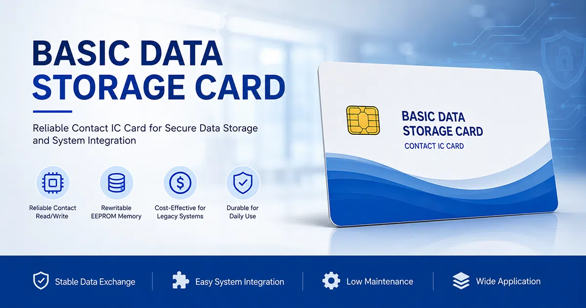Basic Data Storage Card banner – cost-effective ISO 7816 EEPROM contact IC card by CedaGlo