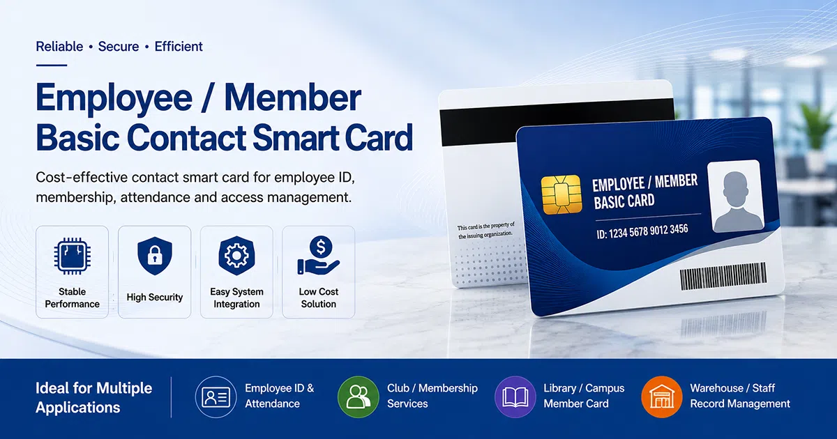 Employee Member Basic Contact Smart Card banner – ISO 7816 contact IC card for employee ID, membership and attendance by CedaGlo