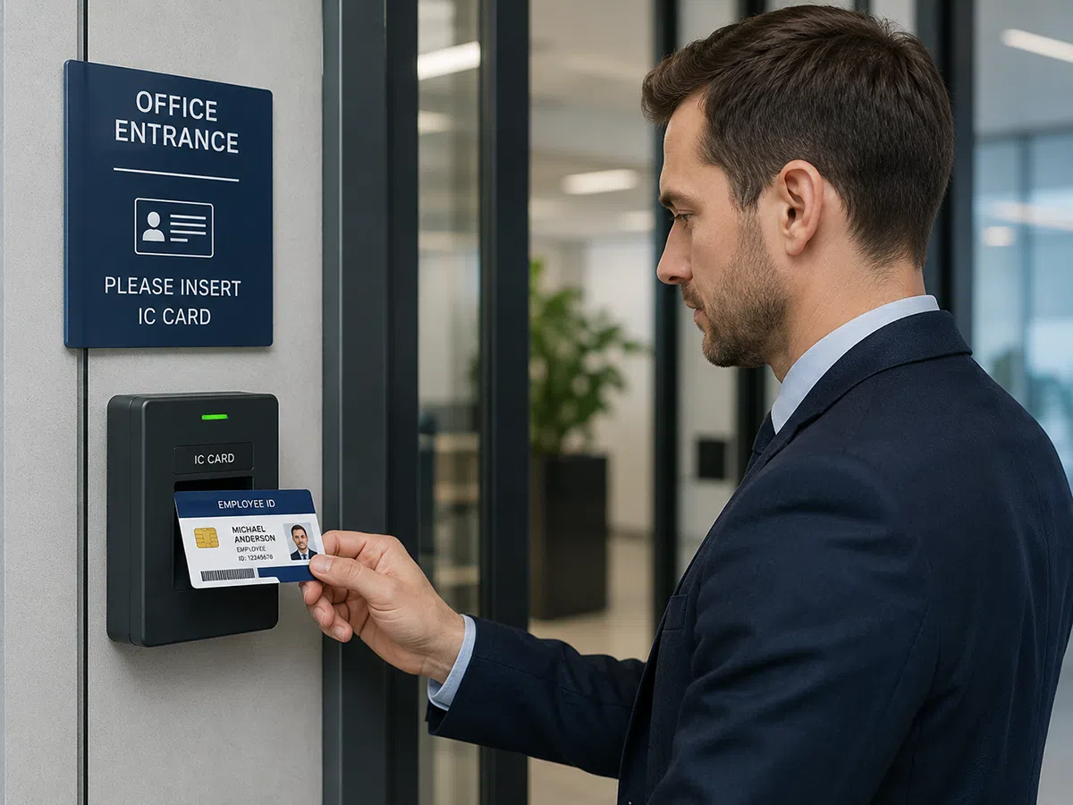 Contact IC card for employee access control in office and industrial facilities