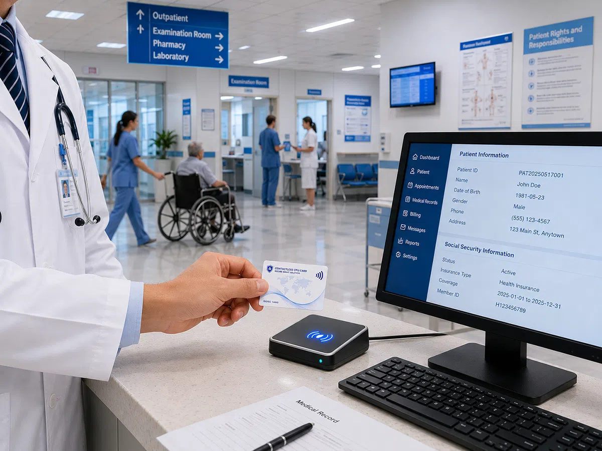Contactless CPU card for healthcare and social security programs