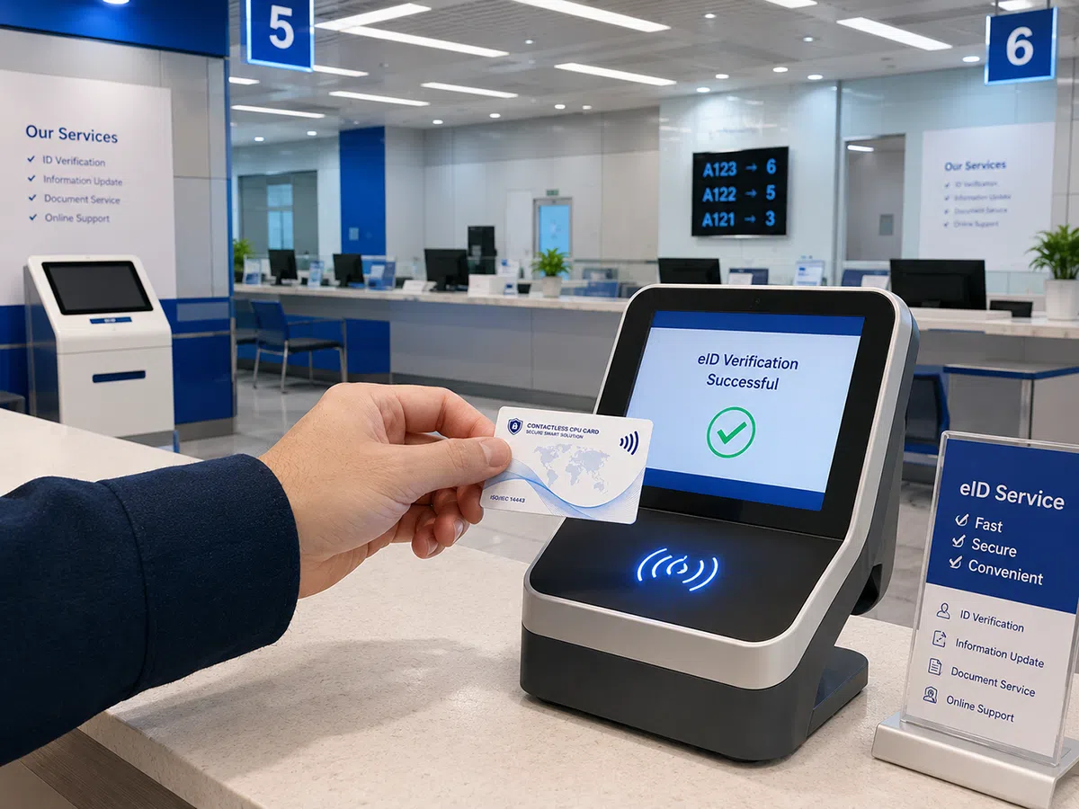 Contactless CPU smart card for government eID and citizen card systems