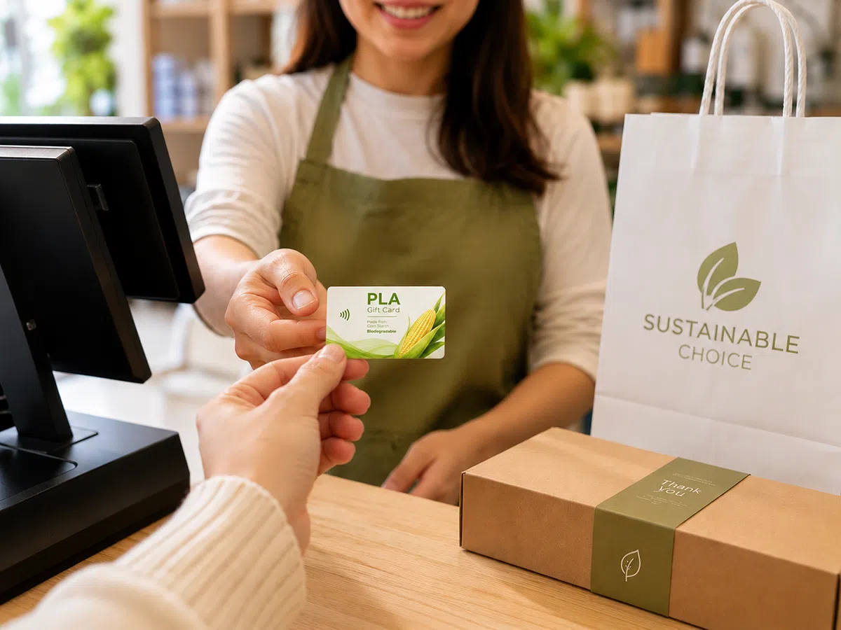 PLA membership loyalty card tapped on a checkout contactless reader