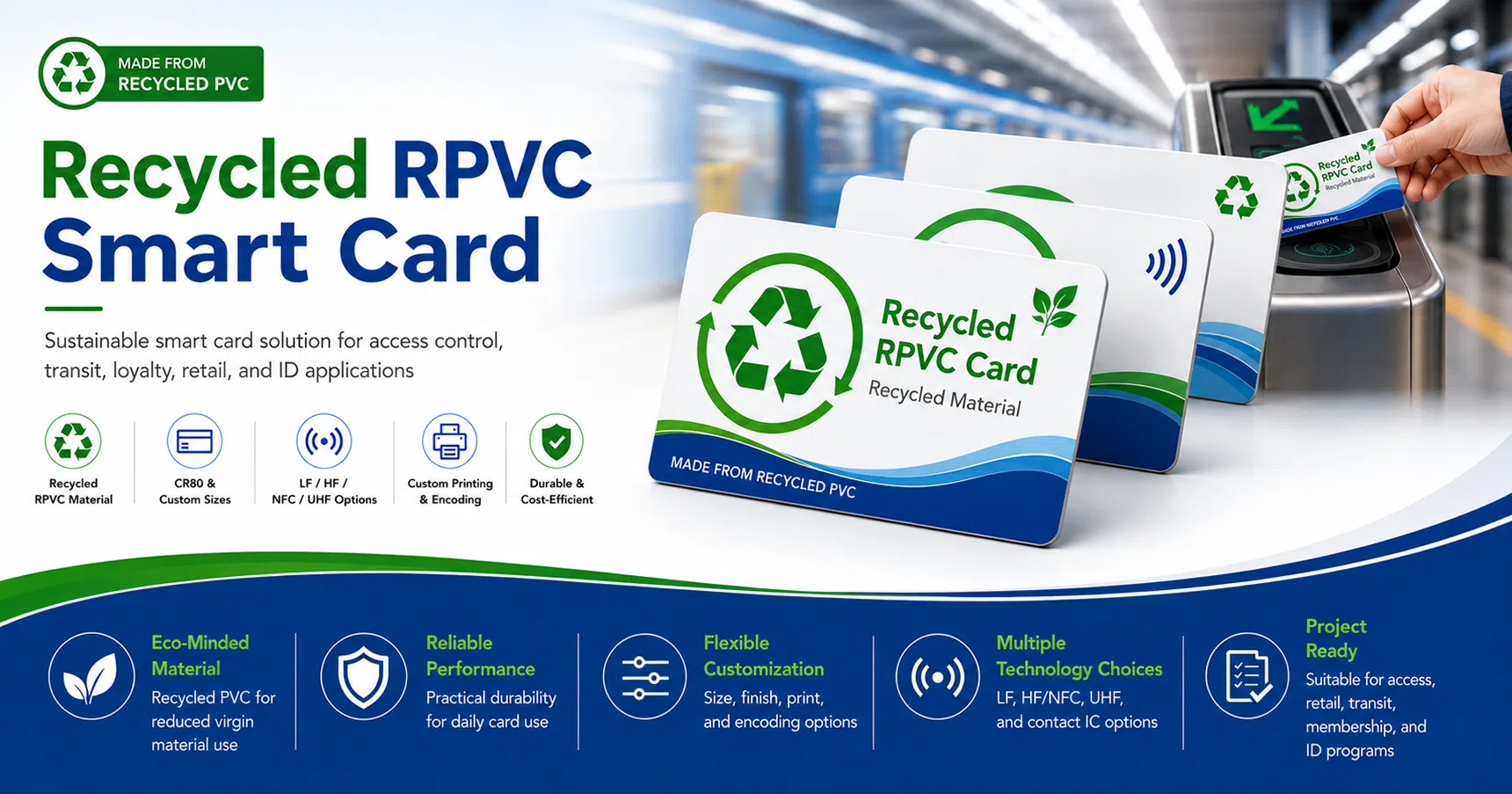 Recycled RPVC Smart Card | Sustainable RFID Card