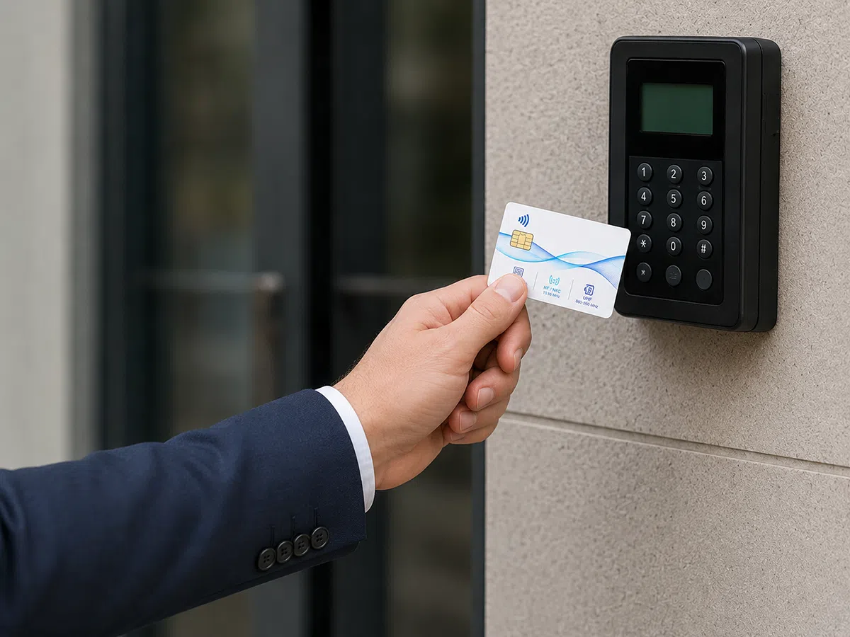 Hybrid RFID card for access control and employee identification