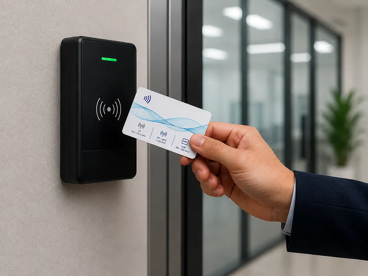 Multi-frequency RFID card for access control and time attendance