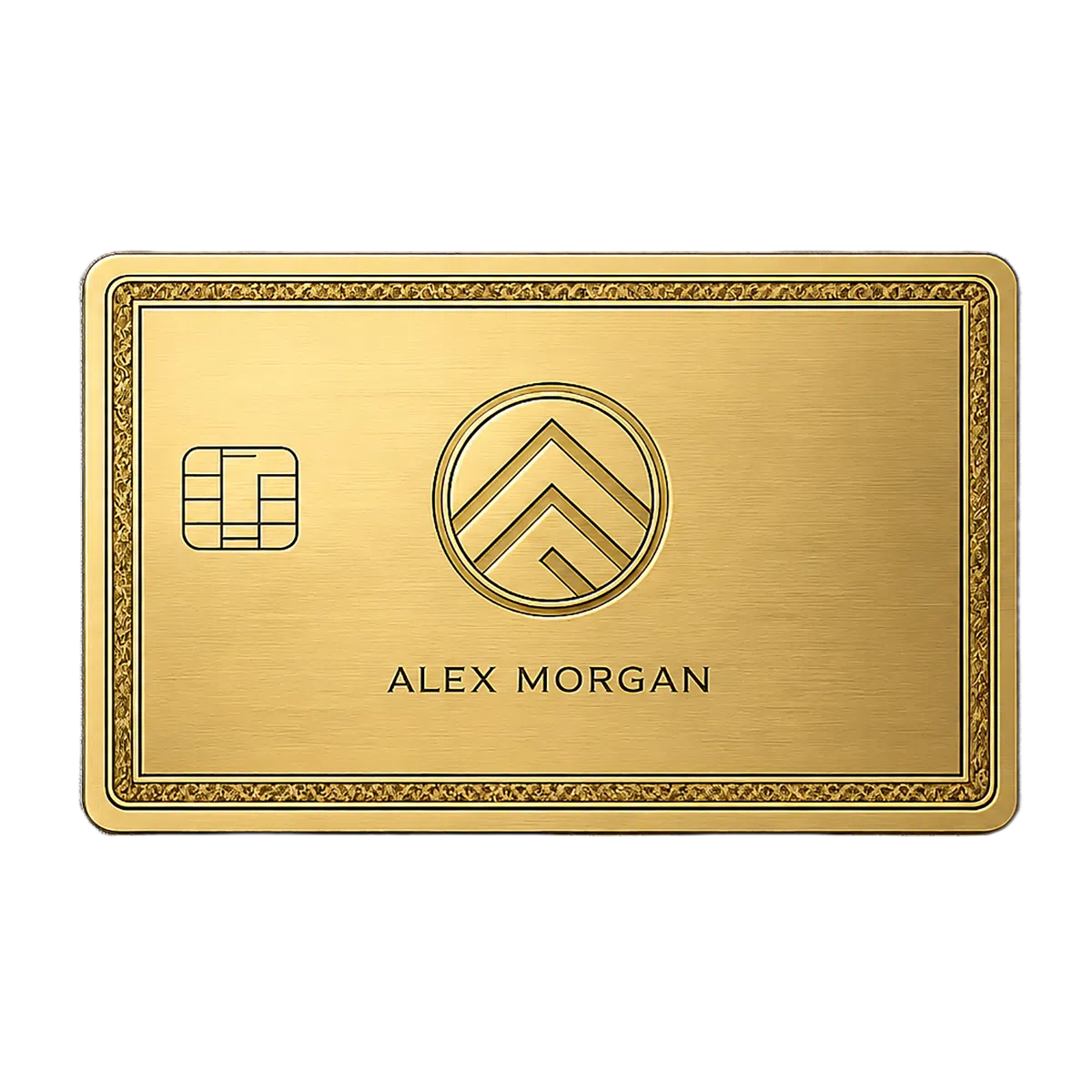 Brushed gold PVD metal smart card finish example