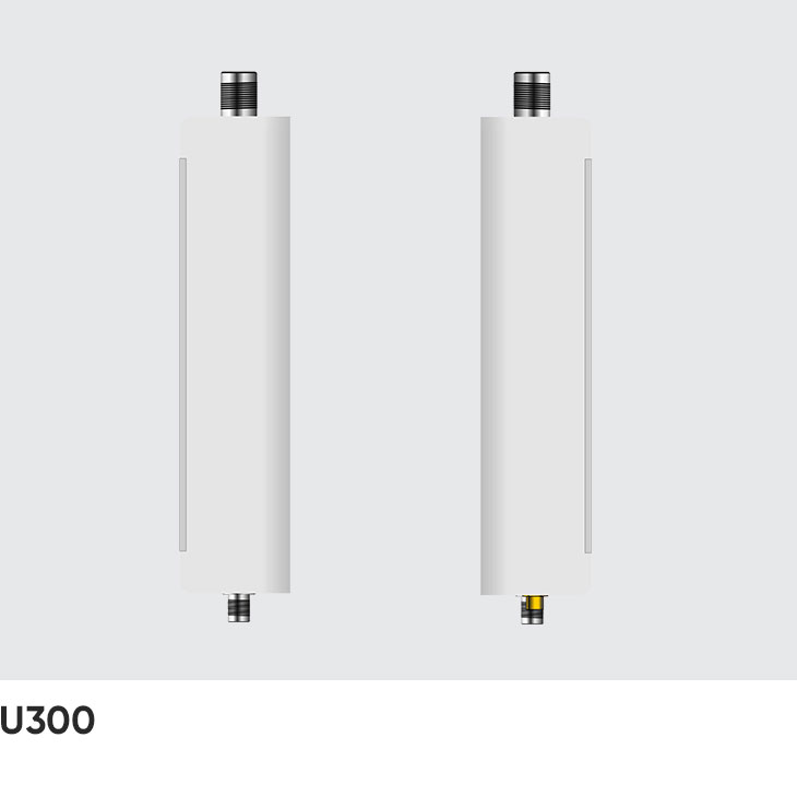 CedaGlo U300 reader seen from both sides, showing the 35mm body depth