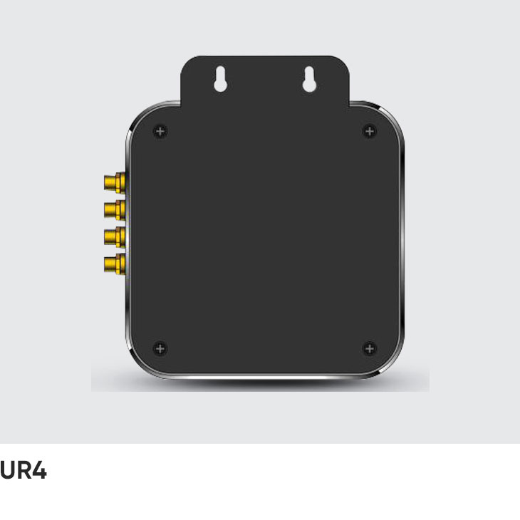 Back of the CedaGlo UR4 showing the mounting bracket with two keyhole slots and four cover screws