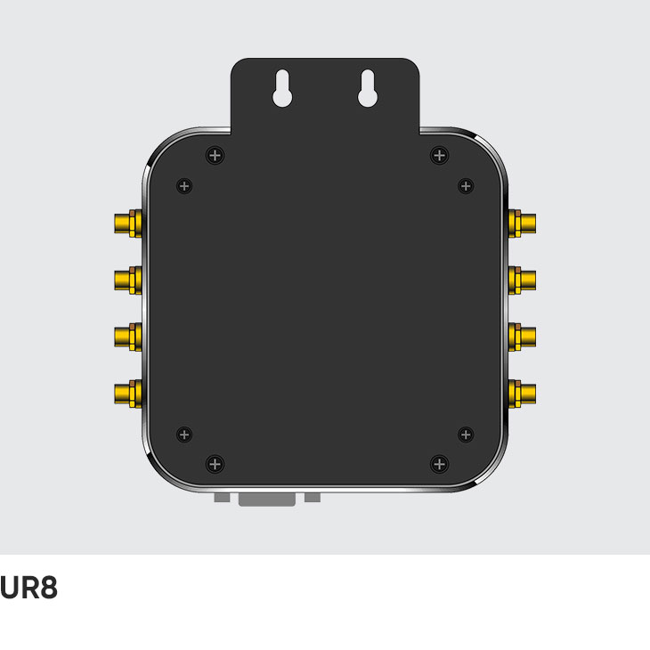 CedaGlo UR8 rear panel with two-slot mounting bracket and corner screws