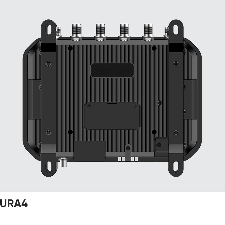 Back of the CedaGlo URA4 showing the finned aluminium alloy panel and four mounting lugs