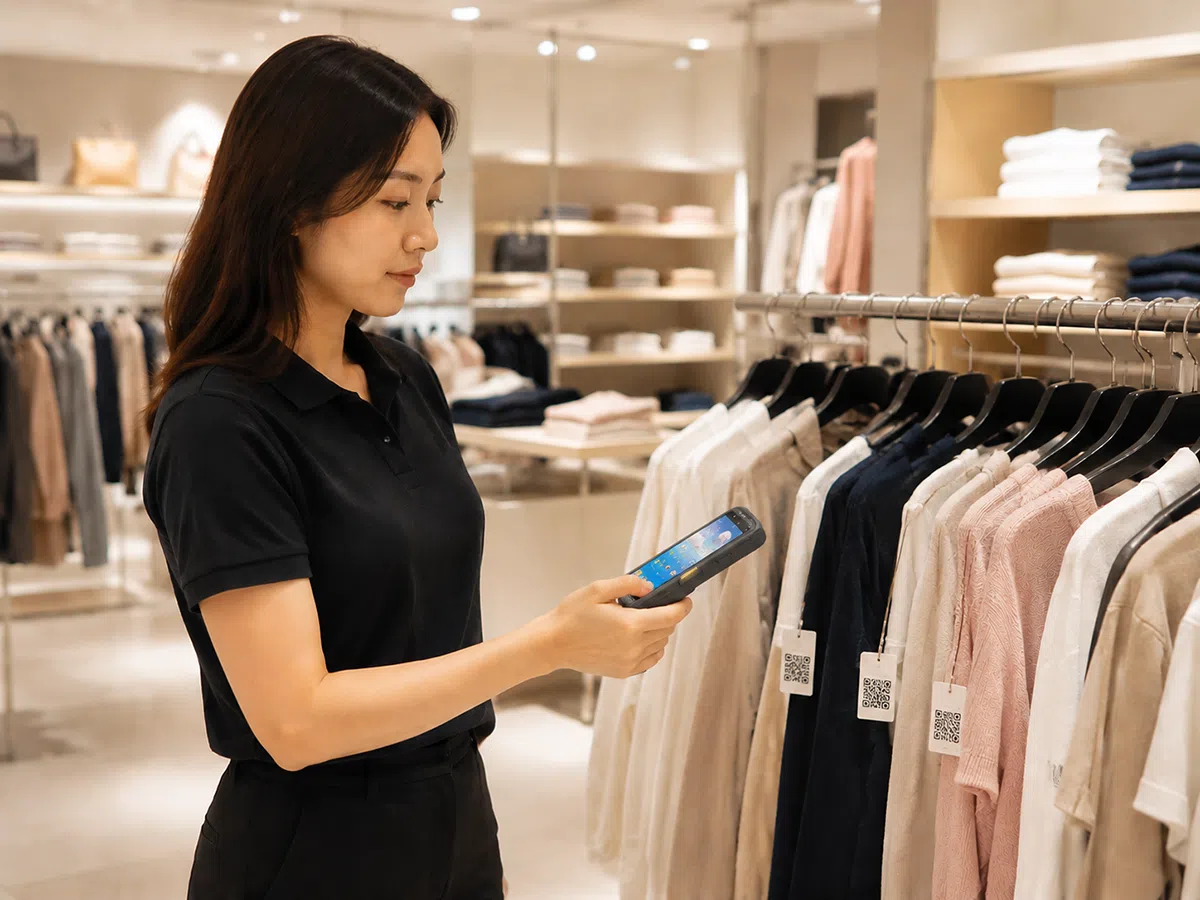 Retail associate cycle-counting apparel with the CedaGlo C72 UHF reader