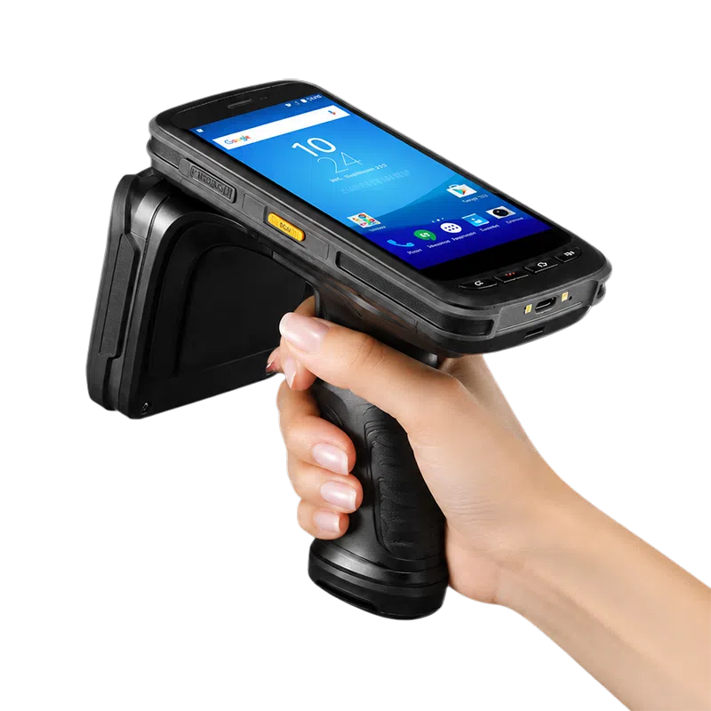 CedaGlo C72 UHF reader held in hand scanning