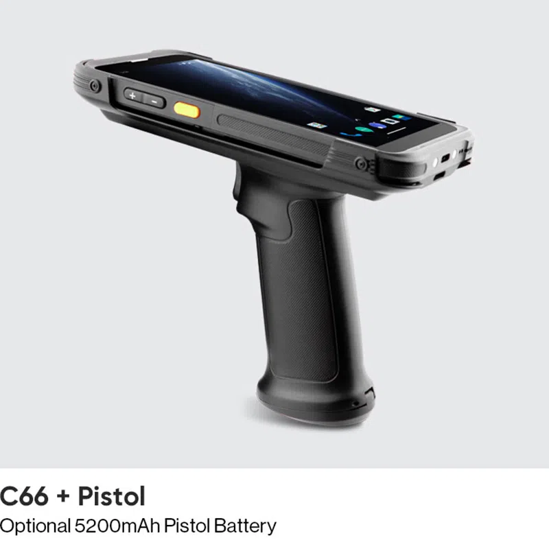 CedaGlo C66 mounted on the optional handle with the 5200 mAh pistol battery