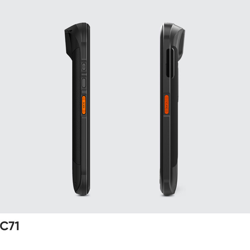 Left and right sides of the CedaGlo C71 showing a scan key on each side