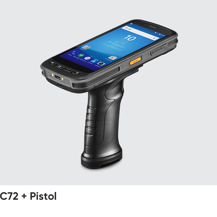 CedaGlo C72 mounted in the pistol grip accessory, three-quarter view