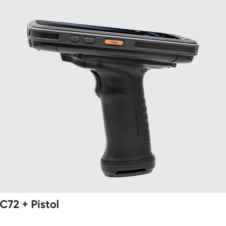 CedaGlo C72 mounted in the pistol grip accessory, side view