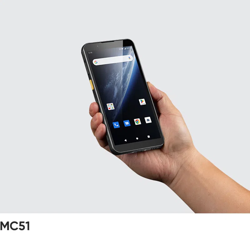 MC51 held in one hand with the 6-inch display facing the user