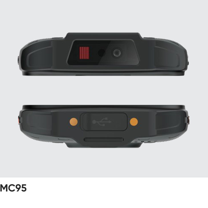 CedaGlo MC95 top face with the scan window and bottom face with the covered USB Type-C port