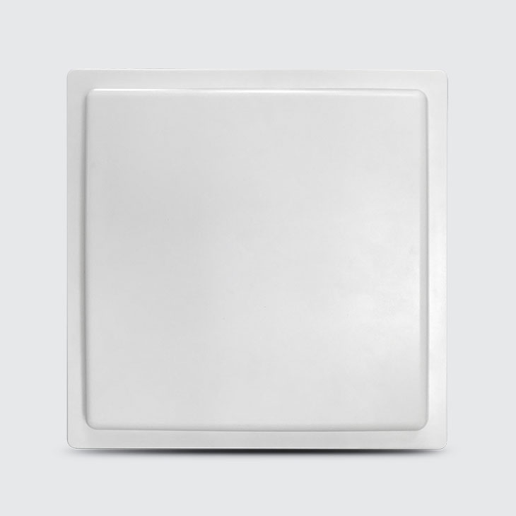 CedaGlo 12dBi Panel Antenna seen from the front, showing the flat off-white ABS radome
