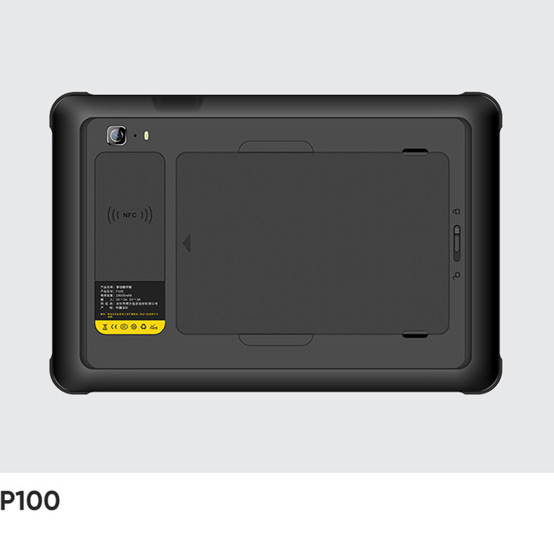 Back of the CedaGlo P100 showing the NFC area and the removable battery cover
