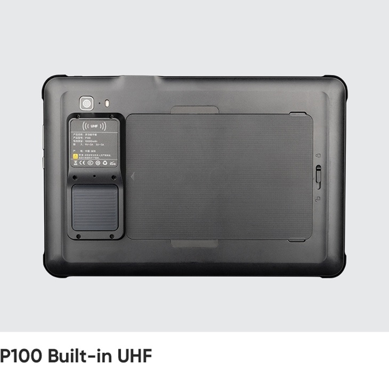 Back of the CedaGlo P100 Built-in UHF showing the UHF module fitted below the camera