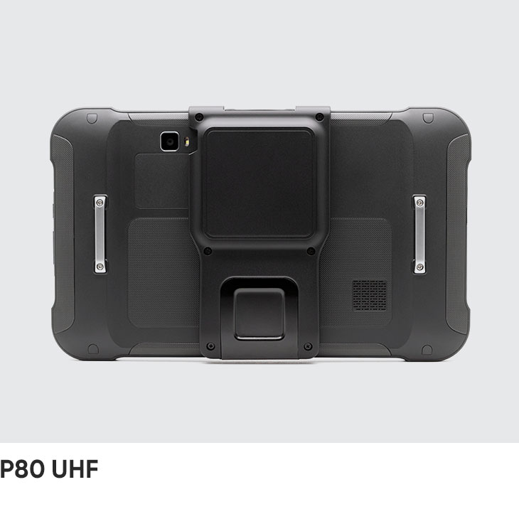 Back of the CedaGlo P80 UHF configuration with the RFID module housing centred between the hand strap bars