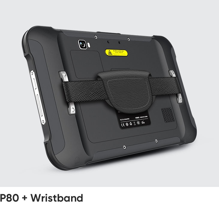 Back of the CedaGlo P80 with a hand strap threaded through the two metal bars