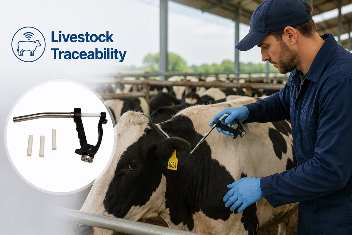 Breeding record and pedigree management using FDX-B animal microchip identification system