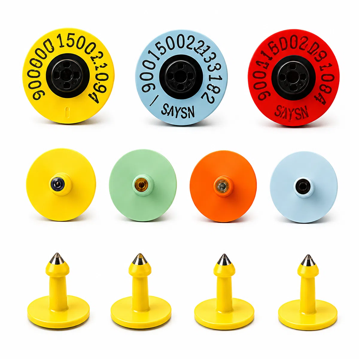 RFID round button ear tag for LF 134.2 kHz animal EID