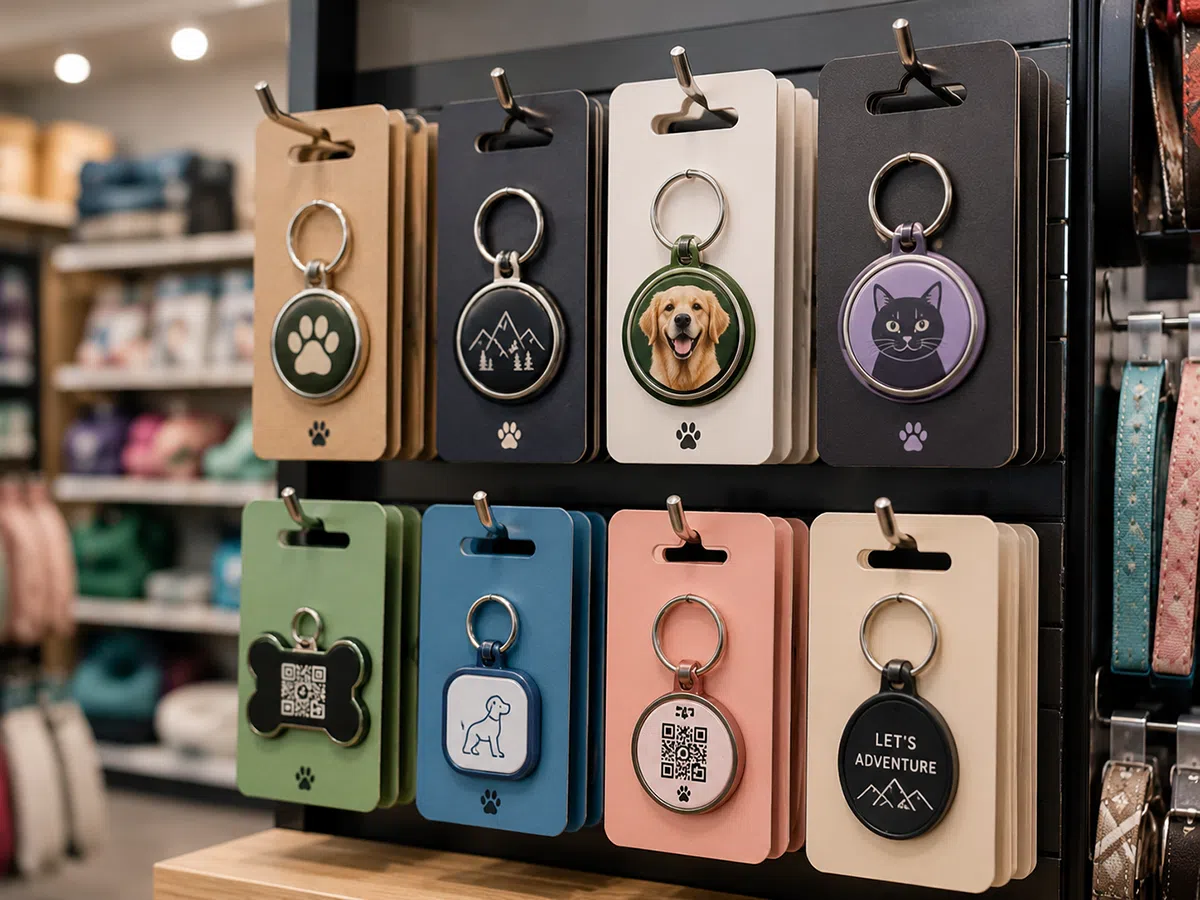 Custom branded smart pet ID tags for retail pet brands and OEM programs