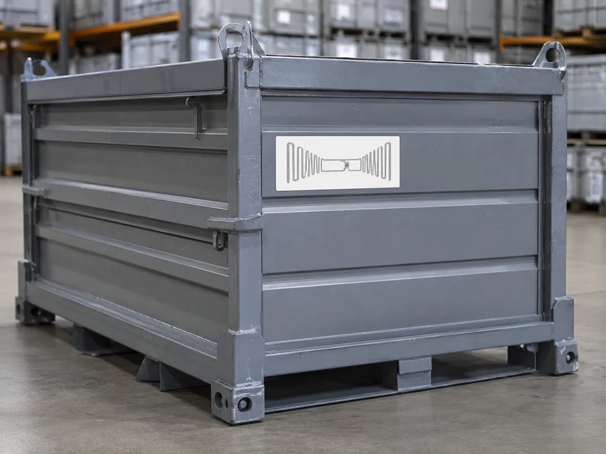 RFID label for metal container and returnable asset tracking