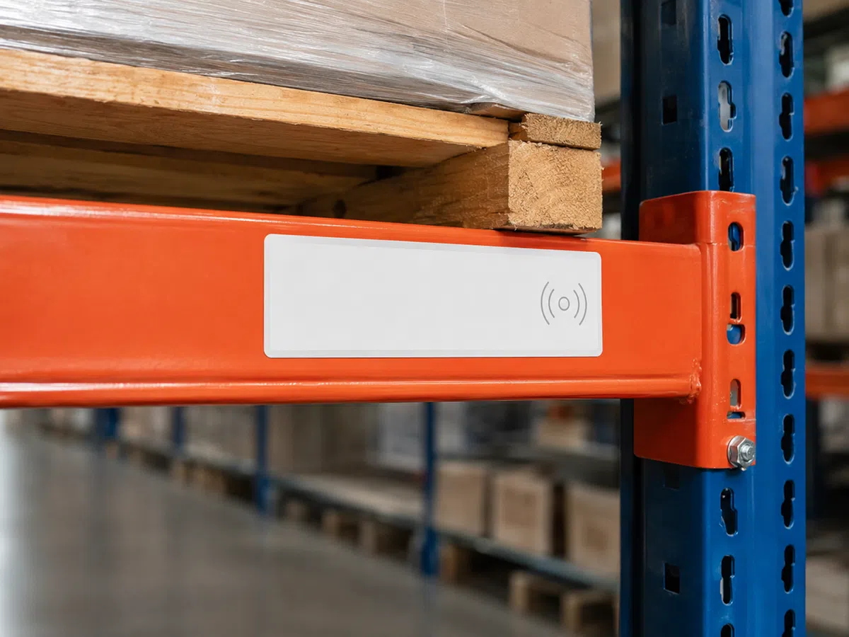 Printable RFID label for warehouse rack and shelf management