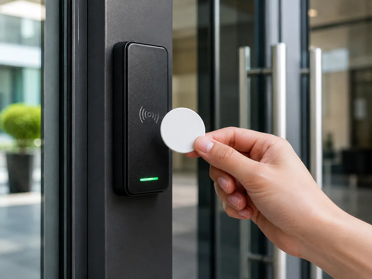 RFID token tag used for access control on doors and lockers