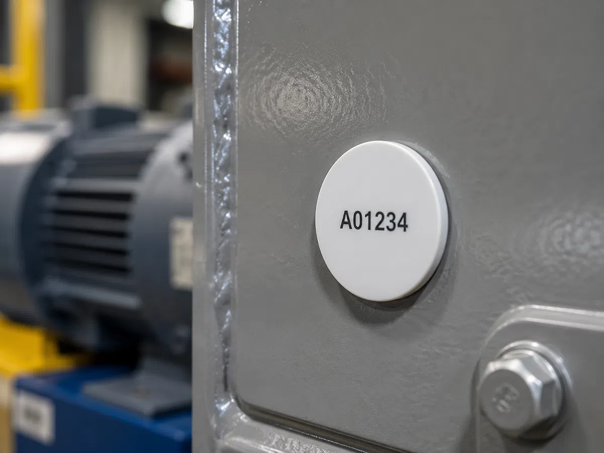 RFID token tag for asset identification on tools and equipment