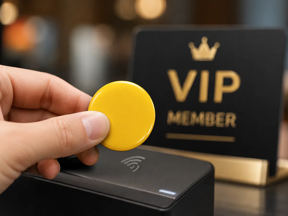 Printed NFC coin tag for membership and loyalty programs