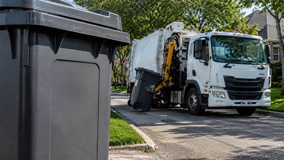 RFID bin tag used for municipal waste collection identification