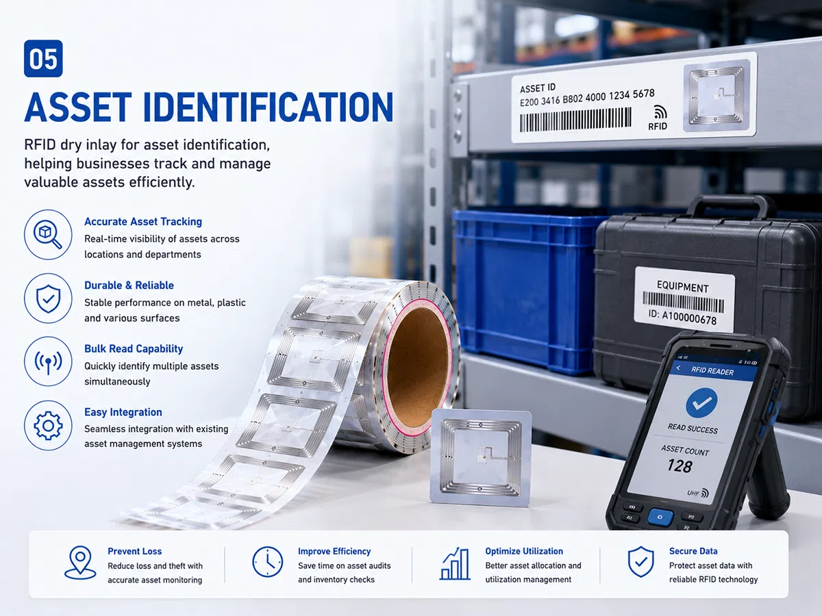 RFID dry inlay for asset identification and tracking — UHF EPC Gen 2 industrial inlay