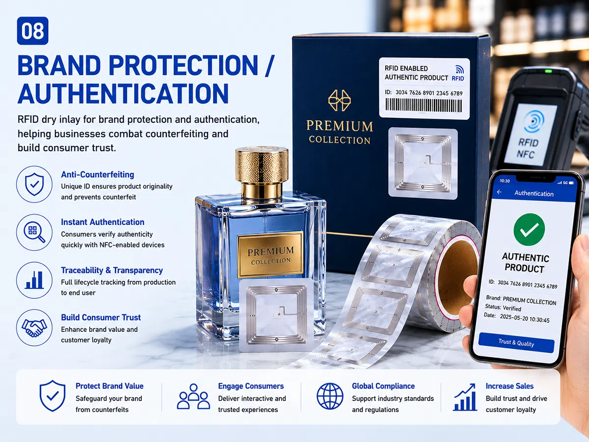 RFID dry inlay for pharmaceutical and medical packaging — UHF HF serialisation inlay