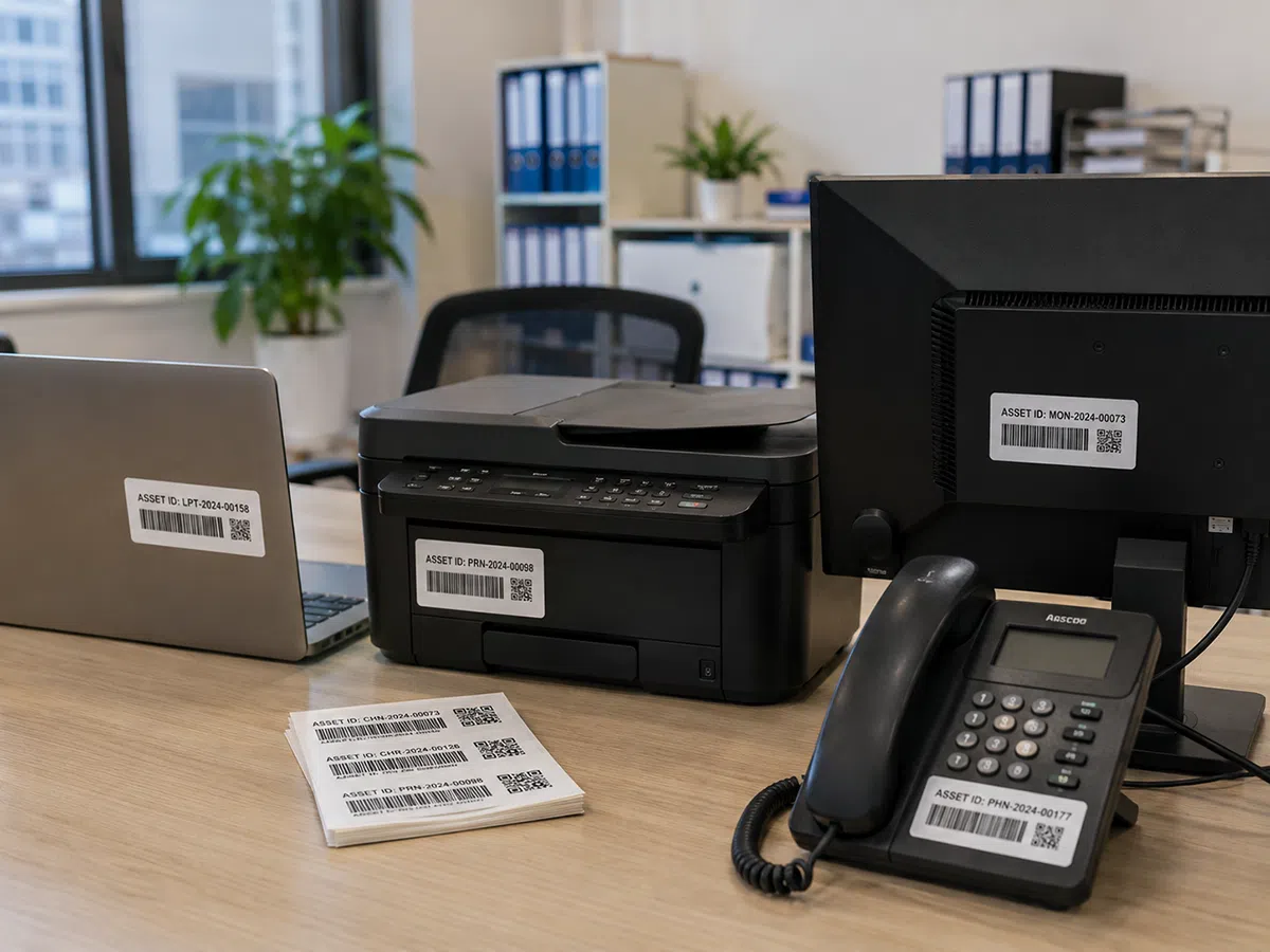 RFID asset identification labels for equipment and fixed asset management
