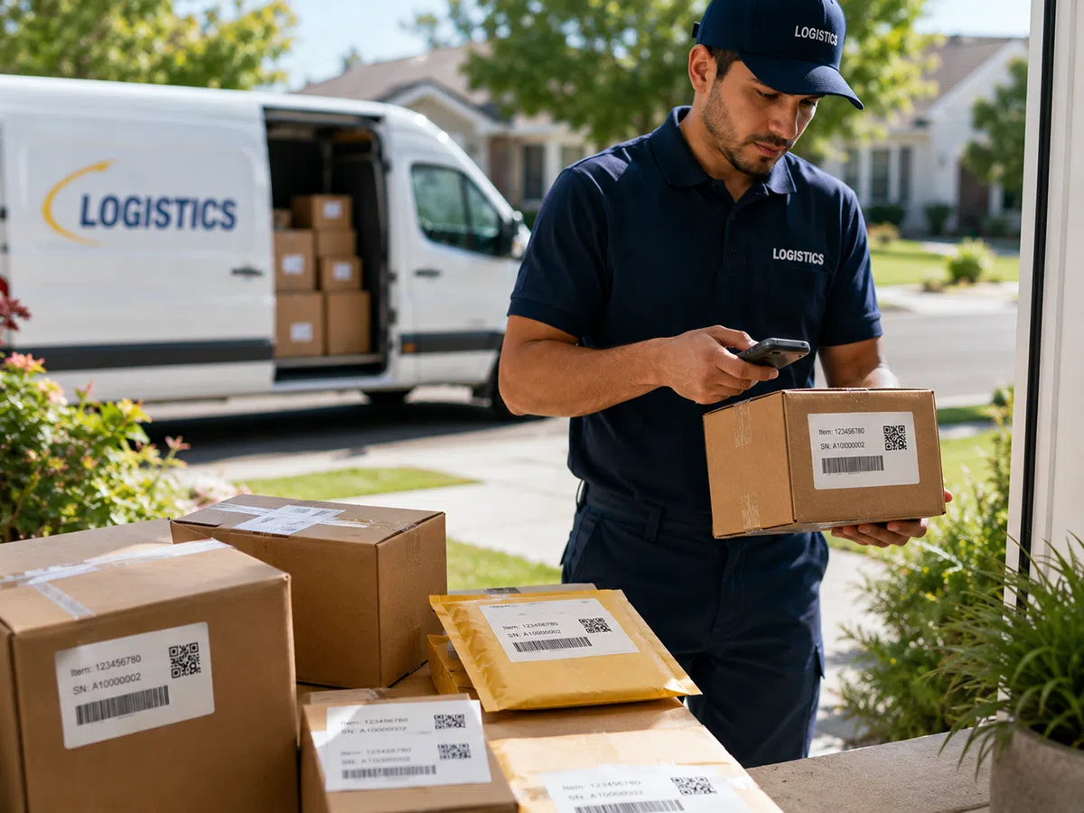 RFID logistics and warehouse management labels for carton and parcel tracking