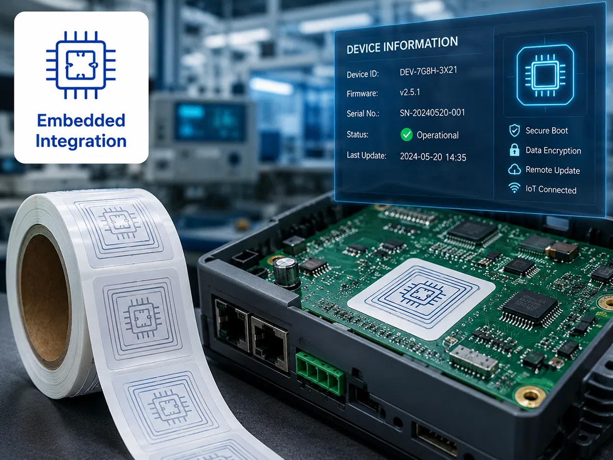 RFID wet inlay for embedded OEM device integration