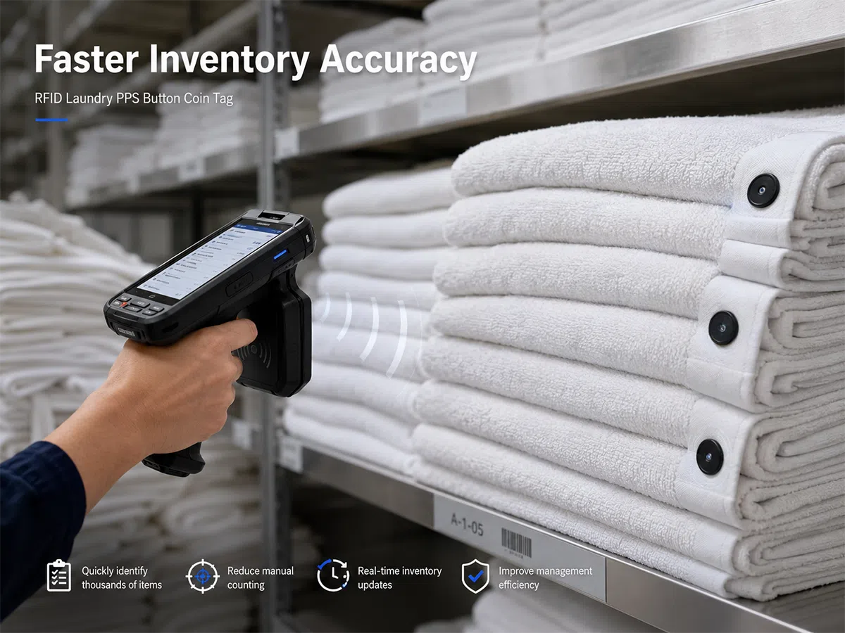 RFID PPS tag for industrial laundry bulk process tracking
