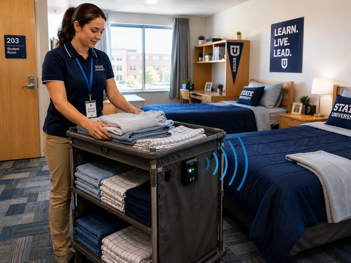 RFID tag for school and university uniform and bedding management