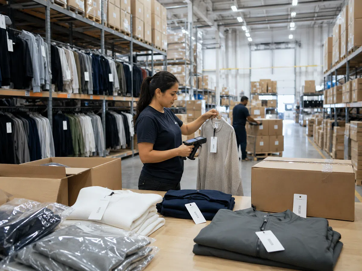 UHF RFID hang tags for apparel warehouse receiving and distribution inventory