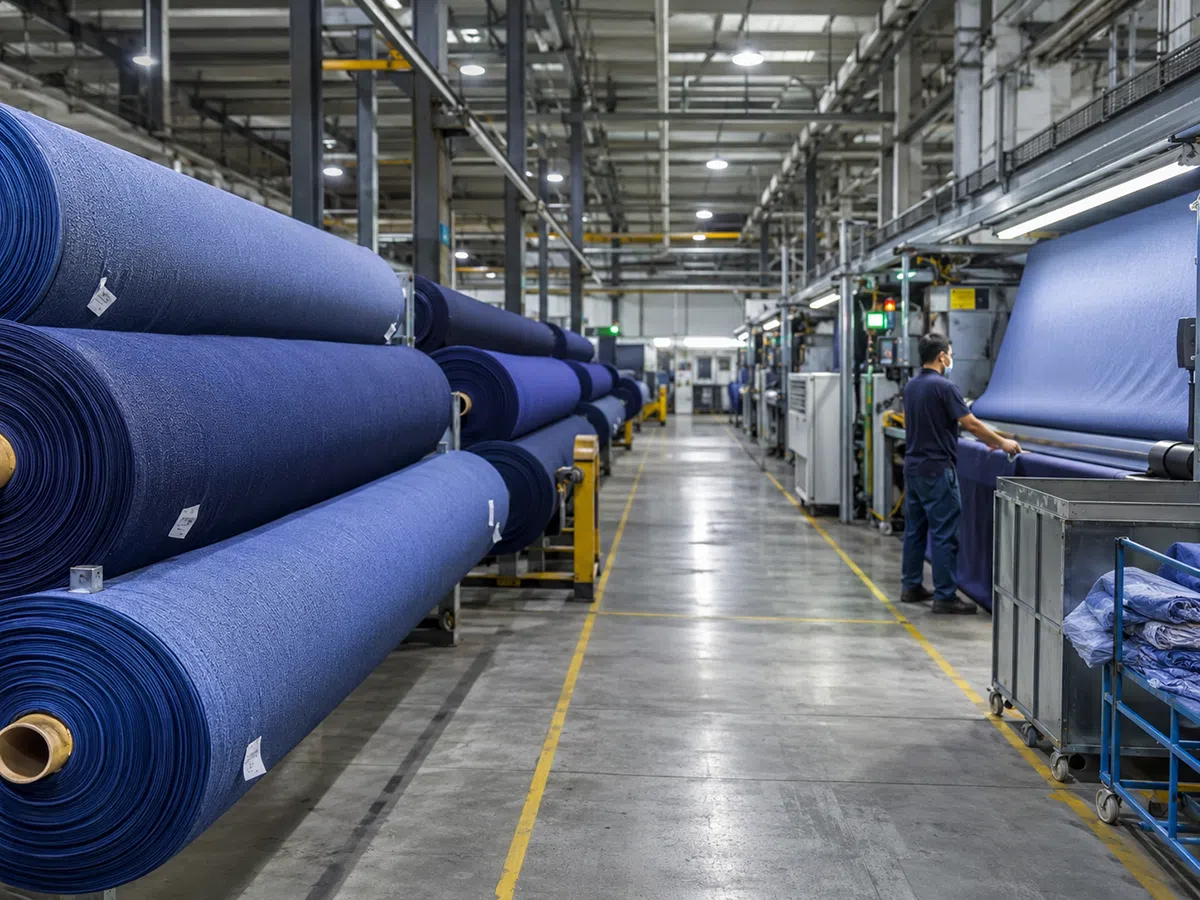 RFID textile label for fabric roll identification and production tracking