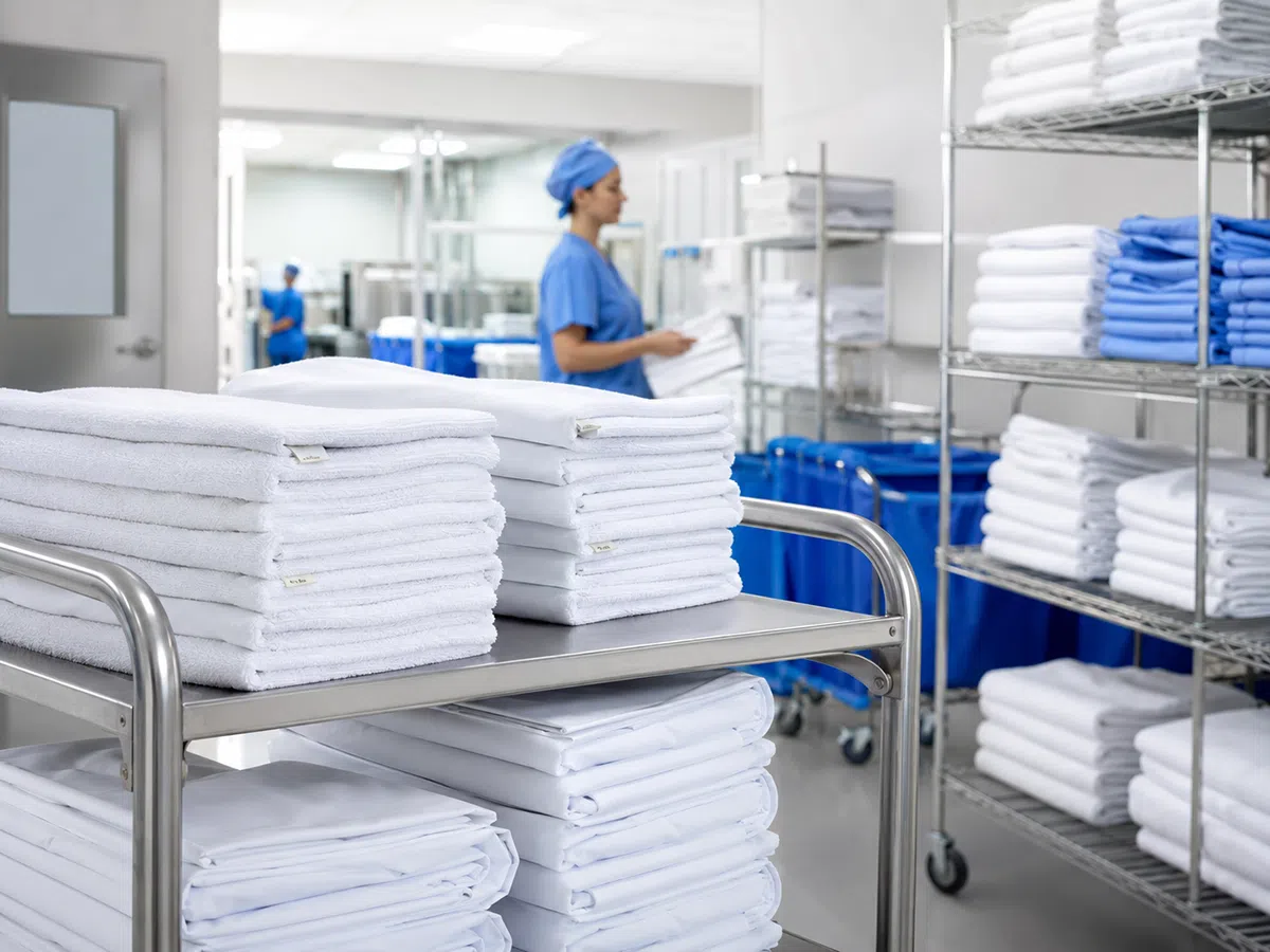 RFID textile label for healthcare gowns and hospital textile management