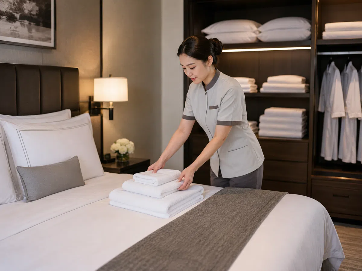 RFID textile label for hotel linen towel and hospitality tracking