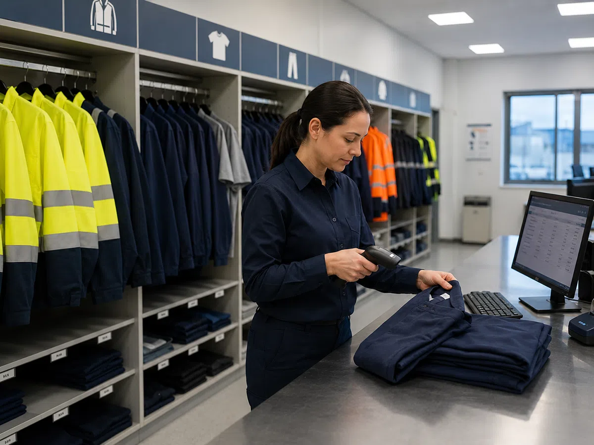 RFID textile label for uniform management and employee garment tracking